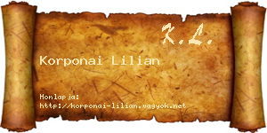 Korponai Lilian névjegykártya